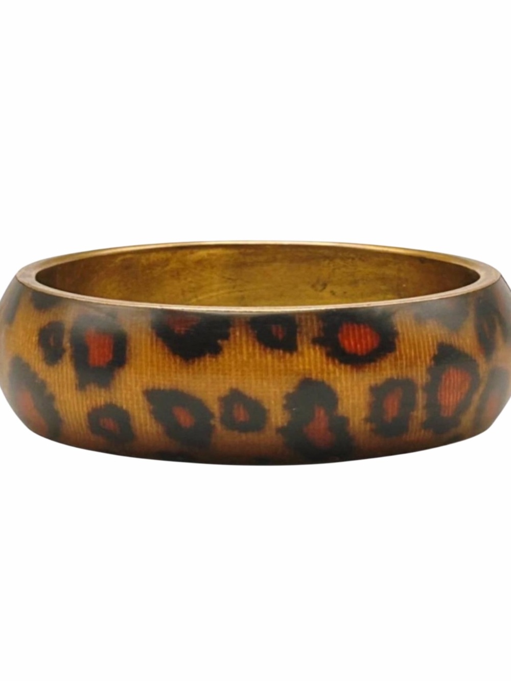 Vintage 80s Lucite Leopard Print Bangle Bracelet